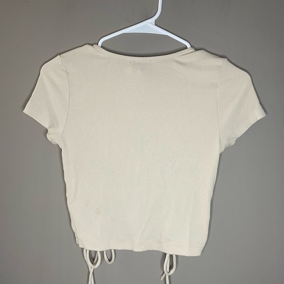Princess Polly Cream Ruched Women Crop Top Size 6 - Picture 4 of 4